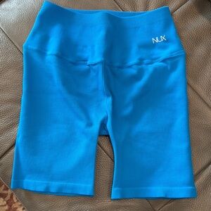 NUX High Rise Blue Activewear Shorts Modern Design Moisture-Wicking